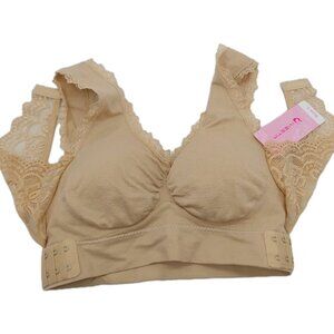 Iviestin Bra Womens Size Large Sports Nude Lace Wrap Bra Womens New Comfort